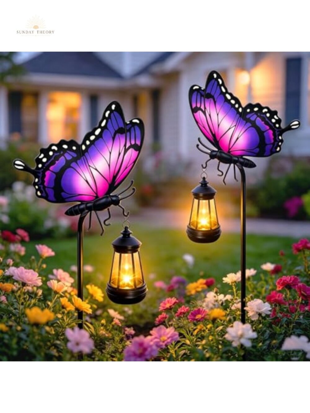 Butterfly Solar Garden Lights Outdoor Waterproof Metal Stake Decor